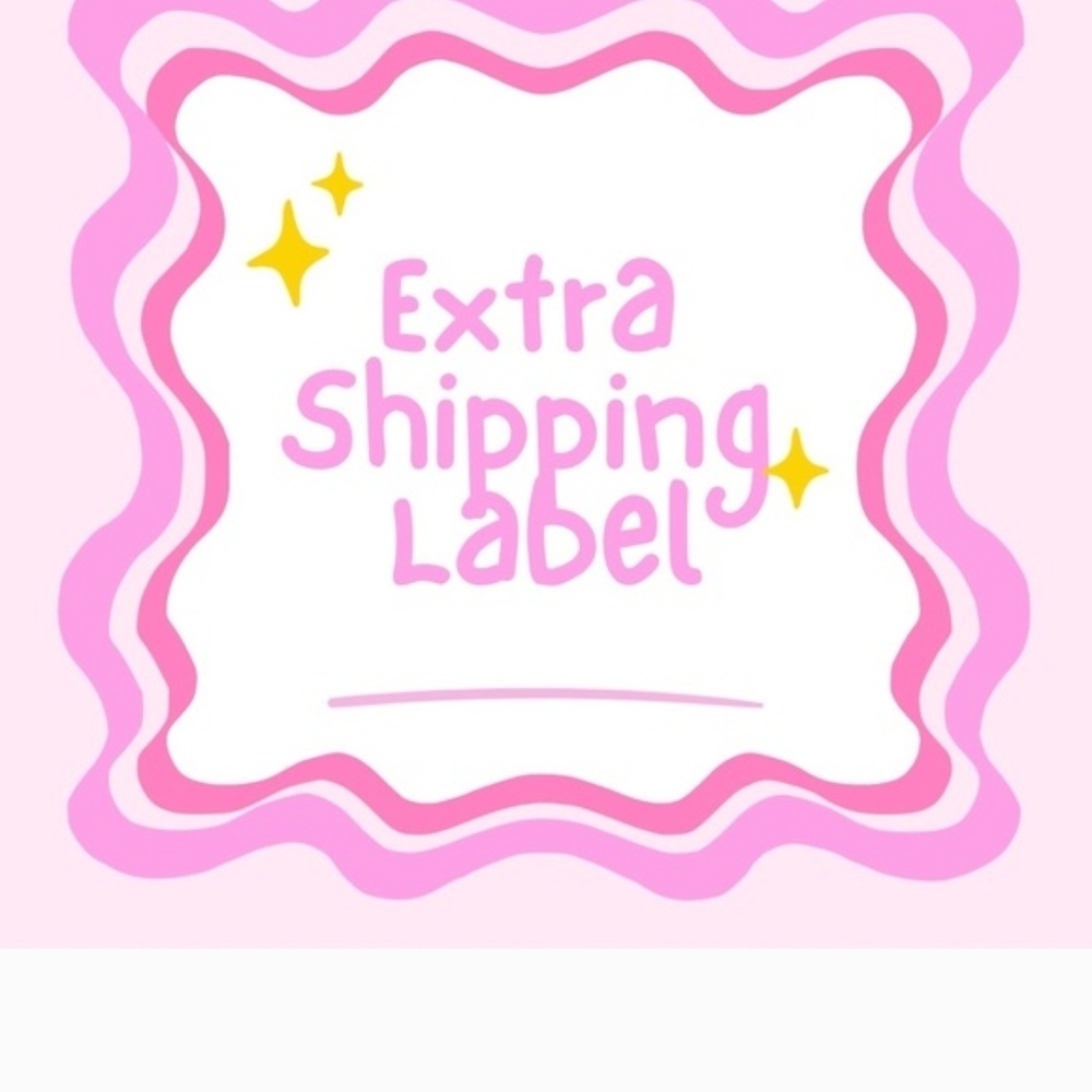 Pink and White Extra Shipping Label